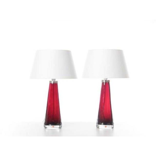 Glass Mid-Century Scandinavian Modern Glass Table Lamps Model Rd 1566 attributed to Carl Fagerlund for Orrefors, 1960s, Set of 2 For Sale - Image 7 of 7