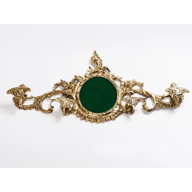 1950s Brass Wall Mount Coat Rack With 4 Large Hooks & Space for Mirror For Sale - Image 10 of 10