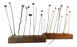 19th Century Antique African Kissi Pennies and Snake Currency Sculptures - a Pair