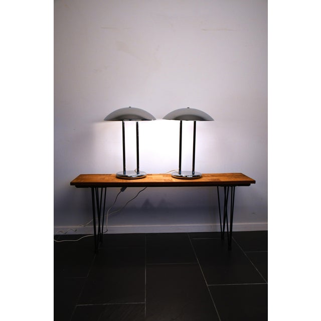 1990s Vintage Barad Chrome Table Lamps by Robert Sonneman for Ikea, 1992s, Set of 2 For Sale - Image 5 of 8