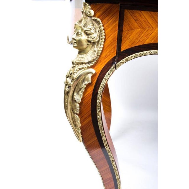 Wood 19th Century French Bureau Plat Parquetry Writing Table For Sale - Image 7 of 10