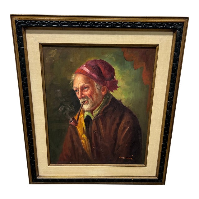 Early 20th Century Original Oil Painting on Canvas, Signed by Artist Alberto Cecconi, Framed For Sale
