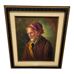 Early 20th Century Original Oil Painting on Canvas, Signed by Artist Alberto Cecconi, Framed