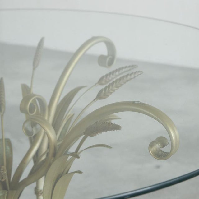 Gold Mid-Century Sheaf of Wheat Coffee with Glass Top from Coco Chanel, 1940s For Sale - Image 8 of 10