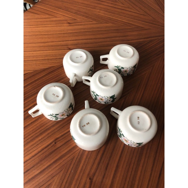 Off-white 1940s Primrose Demitasse Cups & Saucers -12 Piece Set For Sale - Image 8 of 11