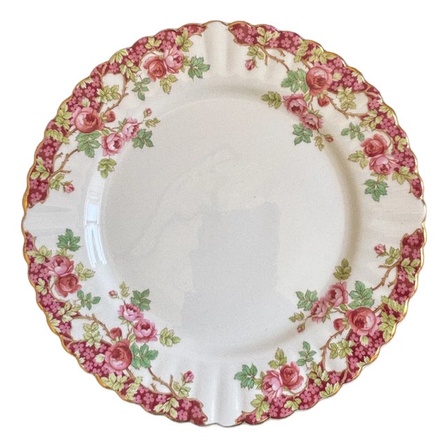 Vintage English Bone China Decorative Dessert Plate For Sale