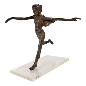 1980s Victor Salmones Bronze Nude Sculpture “Shirts-Tails” Signed Edition 4/10, Mexico