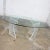 Transparent Vintage Modern to Hollywood Regency or Art Deco Dining Table Lucite Sculptural Base Oval Glass Top For Sale - Image 8 of 18
