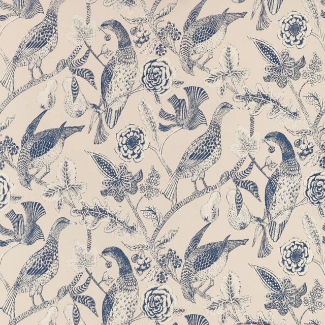 Contemporary Sample - Schumacher Katmandu Wallpaper in Navy For Sale - Image 3 of 3