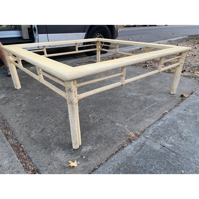 McGuire Furniture Vintage Mid Century Modern Bamboo Limestone Coffee Cocktail Table For Sale - Image 17 of 18