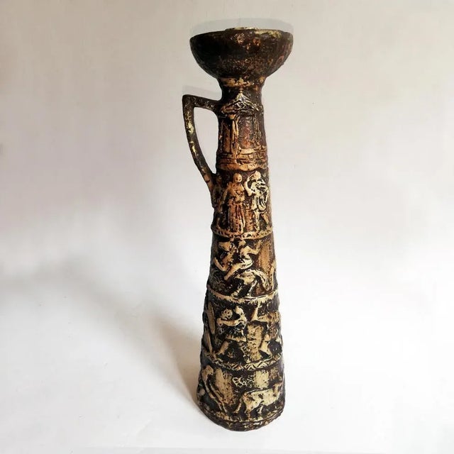 1950s Mid-Century Italian Ceramic Candleholder by Aldo Londi for Bitossi For Sale - Image 5 of 8