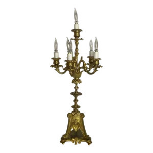Vintage Candelabra-Style Gilt Table Lamp
