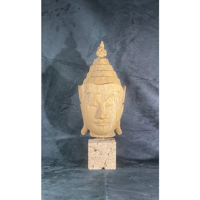 Hand Carved Oriental Shan Style Buddha Head For Sale - Image 12 of 12