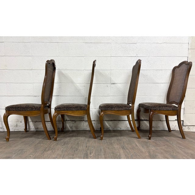 Vintage French Provincial Louis XV Style Caned Back Dining Chairs - Set of 4 For Sale - Image 13 of 13
