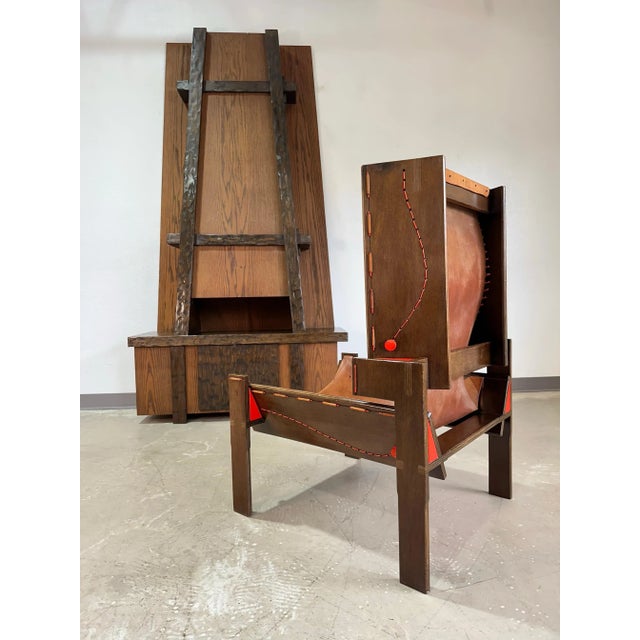 Mid-Century Modern Mid Century Modern South American Plywood and Leather Shelter Chair For Sale - Image 3 of 12