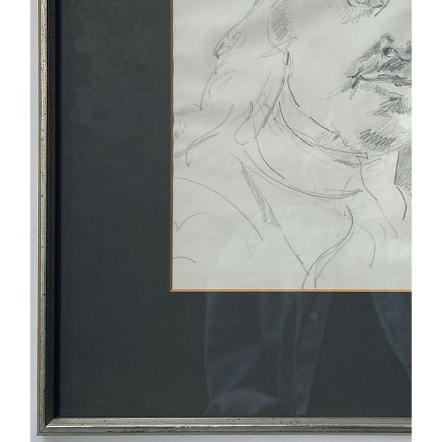 1970s Original Portrait Pencil Sketch by Michael William Linstrom - Framed For Sale In Monterey, CA - Image 6 of 9