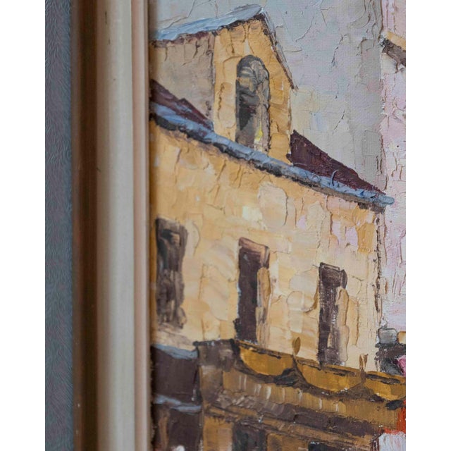 French Mid-20th Century French “Montmartre, Place du Tertre” Oil on Canvas, Sacré-Cœur For Sale - Image 3 of 8