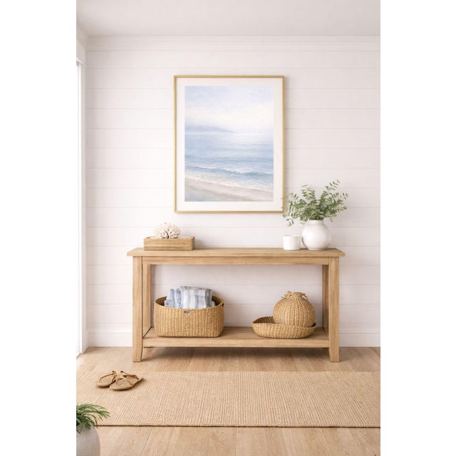 Transitional Minimalist Coastal Shoreline, Soft Seascape Art Print, 24″ × 36″ For Sale - Image 3 of 9