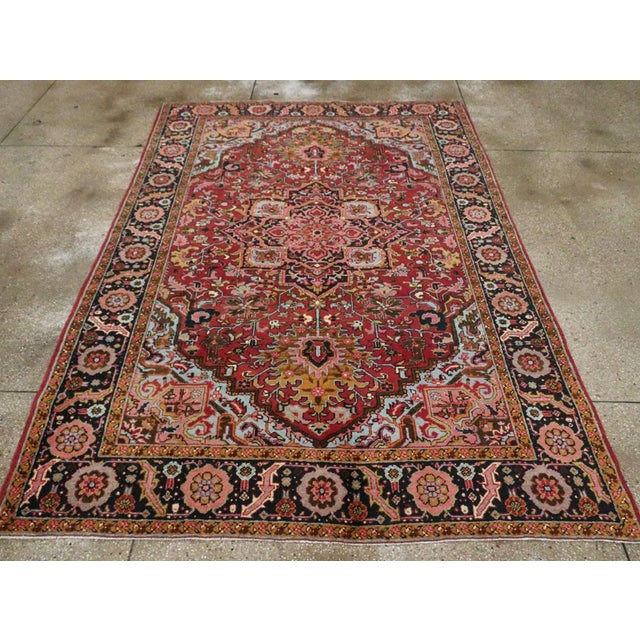 Mid 20th Century Galerie Shabab Collection Mid-20th Century Persian Heriz Carpet For Sale - Image 5 of 10