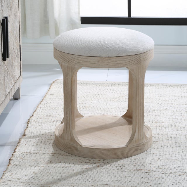 Modern Dennen Oak Ottoman For Sale - Image 3 of 7