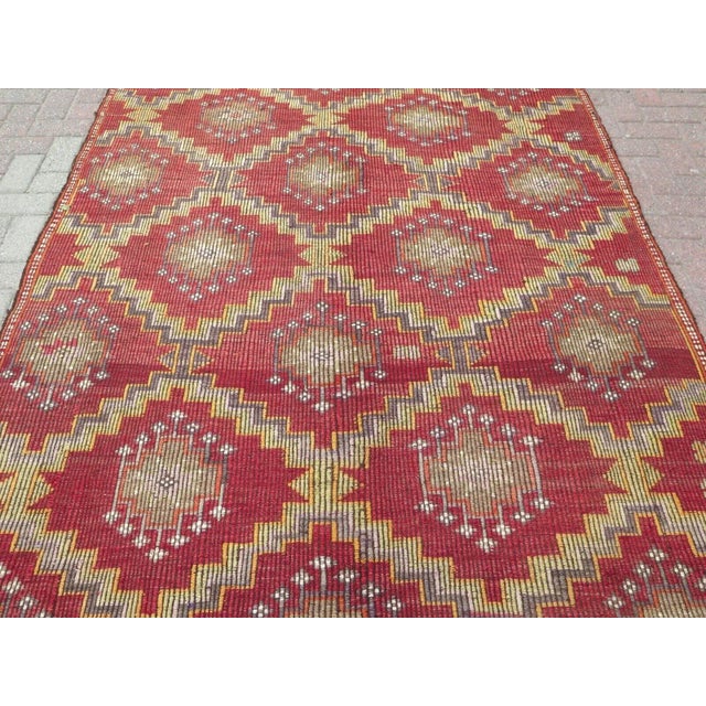 Mid-Century Modern 1960s Nomadic Embroidered Kilim - 69" X 130" For Sale - Image 3 of 12