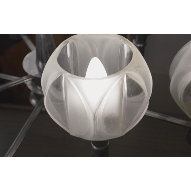 Mid-Century Space Age Sputnik 8-Light Chandelier in Chrome and Faceted Glass Globes, 1970s For Sale - Image 11 of 15