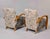 Beige French Art Deco Birch Armchairs With Fan Motif Upholstery - Pair For Sale - Image 8 of 13