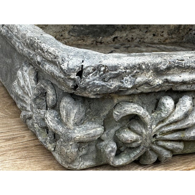 Gray Antique Georgian British Small Poppy Window Sill Outdoor Garden Planter Sculpture For Sale - Image 8 of 10