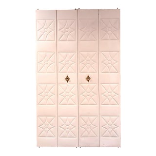 Mid Century Vinylform Padded Vinyl Starburst Patterned Bifold Closet Doors - a Pair For Sale