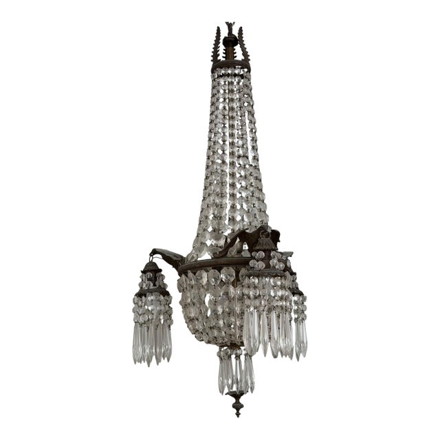 Antique French Crystal Chandelier For Sale