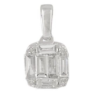 Timeless Cluster Set Diamond Charm Art Deco Pendant by Vr Jewels in 18k Gold For Sale