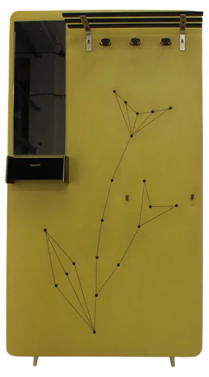 Mid-Century Wall with Coat Rack and Mirror, Germany, 1968