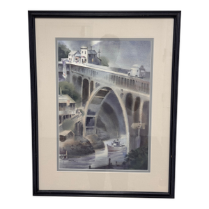 Norman Duke Depoe Bay Framed Watercolor, Circa 1985