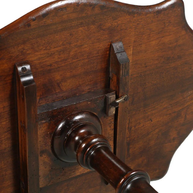 Wood Antique Italian Solid Walnut Tilt-Top Coffee Table, 1750s For Sale - Image 7 of 13