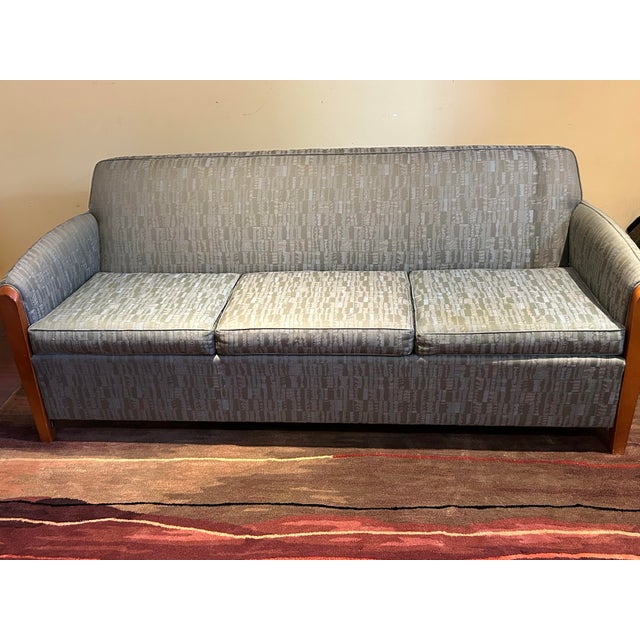 1990s 1990s Mueller Mid Century Modern Blue Sofa For Sale - Image 5 of 8