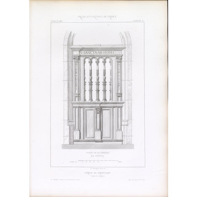 1867 Palais, Châteaux, Hôtels Et Maisons De France – Château De Nantouillet – Full Suite of 13 Original Architectural Engravings and French Text For Sale - Image 14 of 16