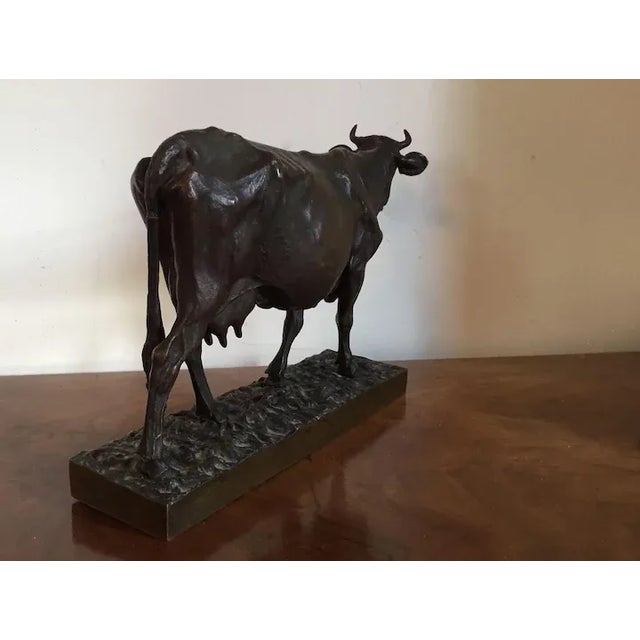 19th Century French Animalier Bronze Sculpture of a Cow For Sale - Image 10 of 11