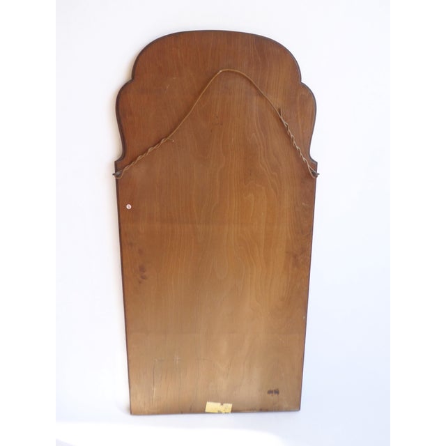 Brown Antique Farmhouse Dutch Oak Scalloped Mirror For Sale - Image 8 of 12