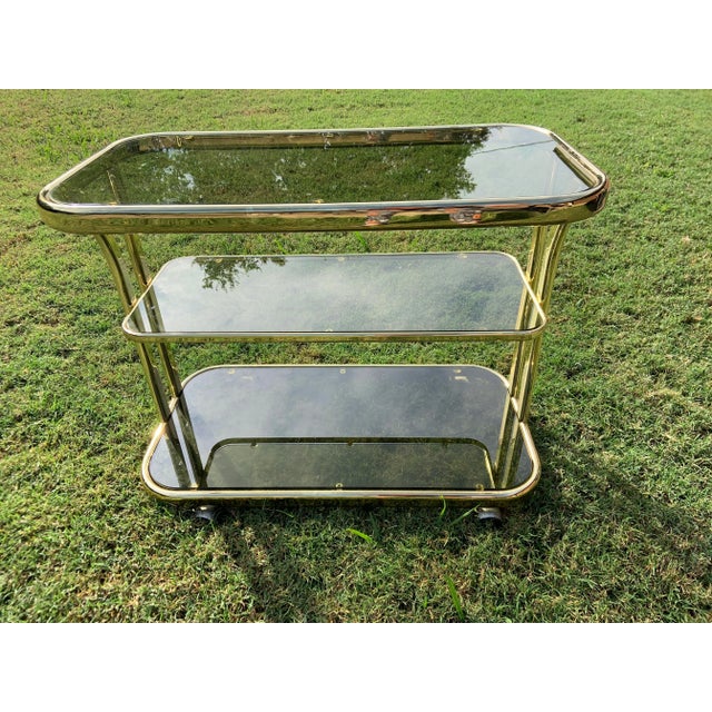 1970’s Hollywood Regency Italian Bar Cart For Sale - Image 9 of 9