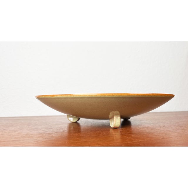 Mid-Century German Tripod Ceramic Bowl from Wächtersbach, 1960s For Sale - Image 16 of 18