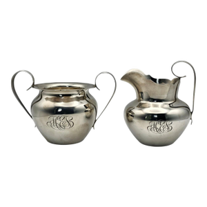 Early 20th Century Bailey Banks & Biddle Sterling Silver Creamer & Sugar Set