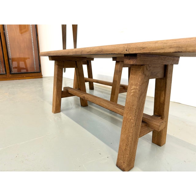 Brown Small Oak Benches, 1950s, Set of 2 For Sale - Image 8 of 13