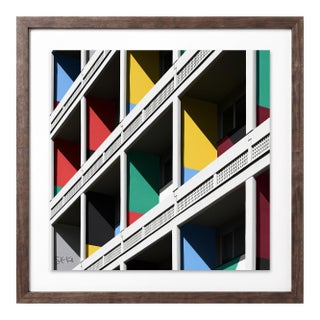 “Corbusierhaus Berlin 03” Giclee Archival Pigment Print 18x18 Framed in Walnut For Sale