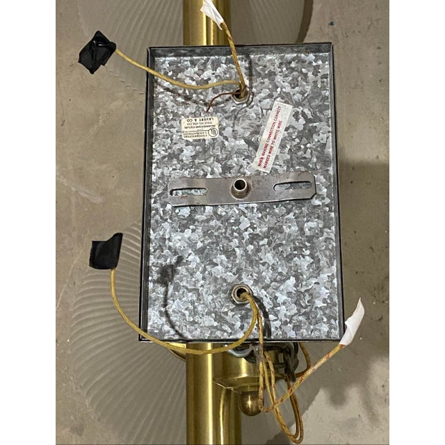 Glass Vintage Lavery Classic Billiard Pool Table Island Brass 3-Light Lamp Fixture For Sale - Image 7 of 8