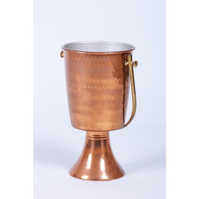 Art Deco Standing Champagne Cooler in Brass and Copper, France, 1920s For Sale - Image 13 of 13
