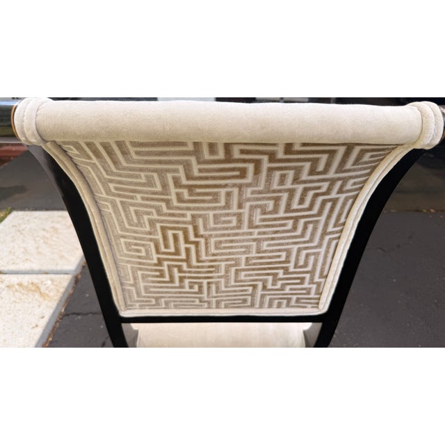 Late 20th Century 10 Kindel Neoclassical Dining Chairs With Scroll Arms – Newly Reupholstered For Sale - Image 11 of 15