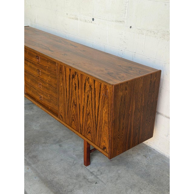 1960s Rosewood Low Credenza Sideboard in Style of Ladoga Erik Wortz Sweden Mid-Century Modern 1960s For Sale - Image 5 of 9