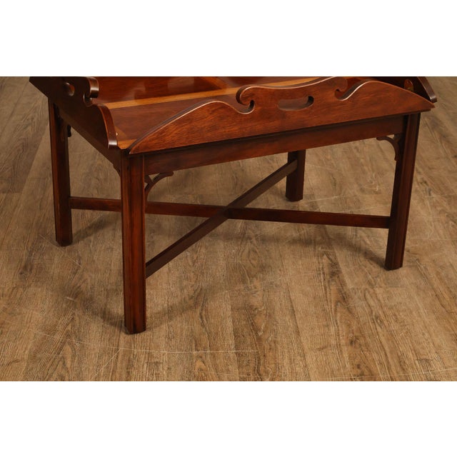 Late 20th Century Chippendale Style Mahogany Butler's Tray Table For Sale - Image 5 of 18