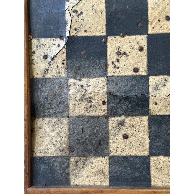Antique Black-and-White Monochrome Game Board on Linoleum Tile, Circa 1910s-20s For Sale - Image 14 of 18