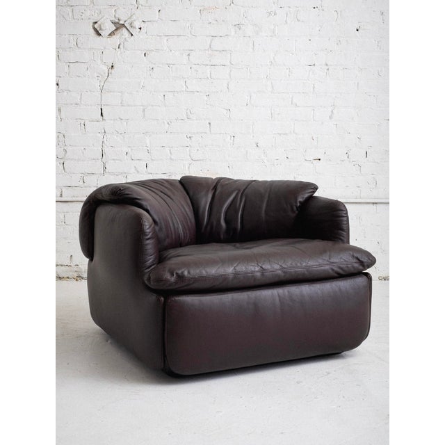 Saporiti Leather "Confidential" Chair by Alberto Rosselli for Saporiti For Sale - Image 4 of 13